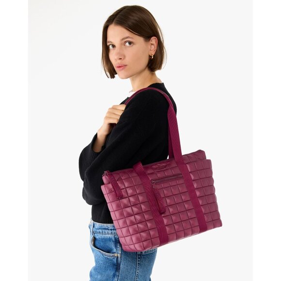 New Kate Spade Camden Quilted Nylon Medium Tote Blackberry Preserves - Picture 5 of 5